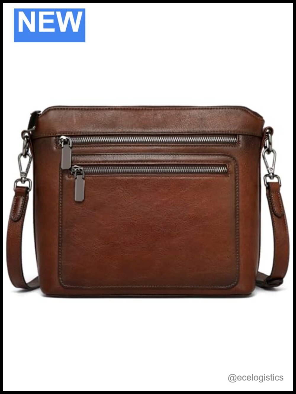 Genuine Leather Crossbody Satchel Bag for Women with Multiple Pockets and